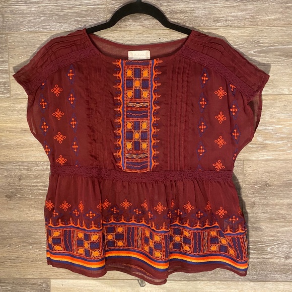 Altar'D State Sheer Red Top - Picture 1 of 4